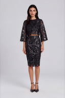 Twilight Embroidered Pencil Skirt