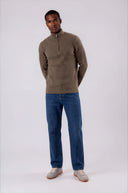 Marlow Cotton Wool Quarter-Zip Knit Sweater