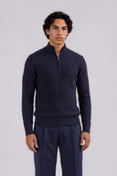 Marlow Cotton Wool Quarter-Zip Knit Sweater