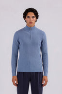 Marlow Cotton Wool Quarter-Zip Knit Sweater