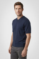 Dawson Cotton V-Neck Knit Tee